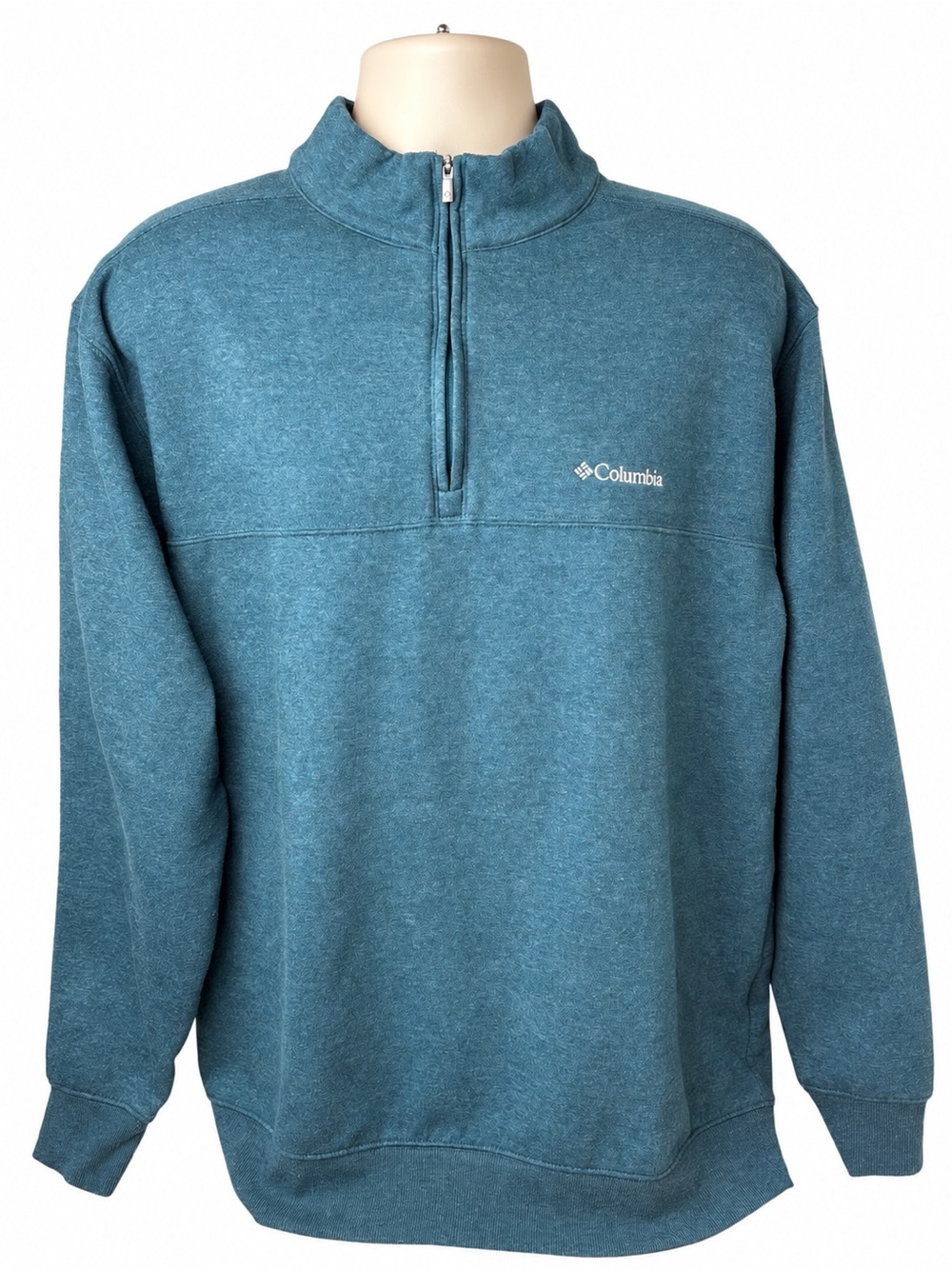 Columbia Hart Mountain Outdoor Streetwear Teal Quarter Zip Fleece Pullover Men X